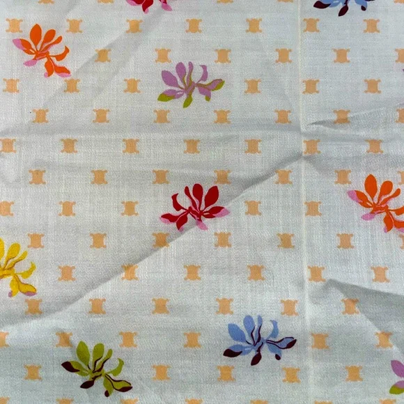 Celine Multicolor Floral Handkerchief/Scarf - Picture 3 of 4